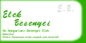 elek besenyei business card